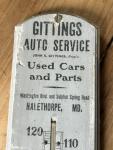 1920s Vintage Auto Service Thermometer Sign