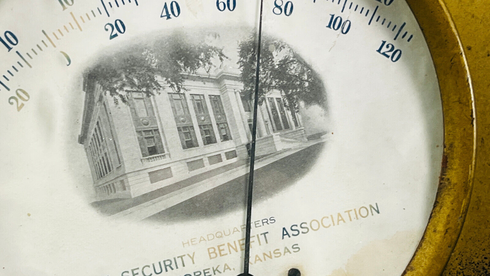 Vintage Security Benefit Topeka KS thermometer advertising