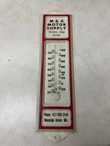 M&G Motor Supply Vintage Advertising Thermometer