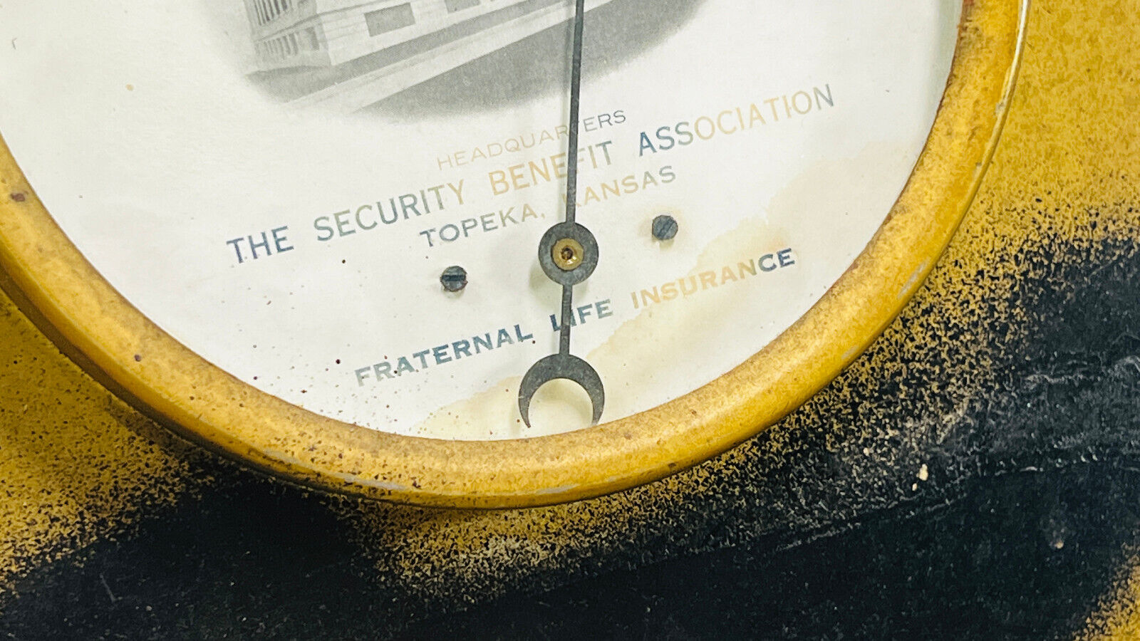 Vintage Security Benefit Topeka KS thermometer advertising