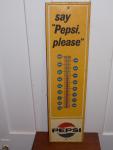 1964 Say Pepsi Please Metal Thermometer