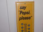 1964 Say Pepsi Please Metal Thermometer
