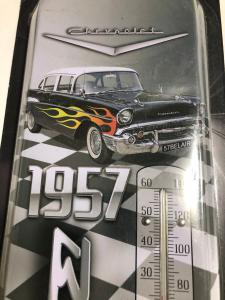 Chevrolet 1957 Belair Metal Thermometer - Vintage Style