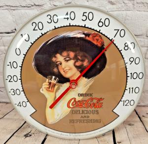 Coca-Cola Jumbo Dial Thermometer 12" Betty Girl