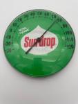 Vintage Sundrop Thermometer Glass Front Sign