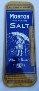 Vintage Morton Salt Advertising Thermometer Sign