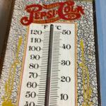Vintage Pepsi-Cola Wooden Thermometer Sign 23” X 7”