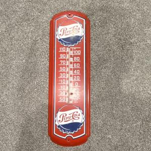 Pepsi-Cola Vintage Metal Thermometer Sign