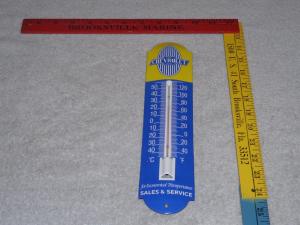 Vintage Chevrolet Bowtie Porcelain Thermometer Sign