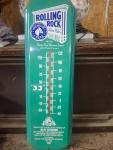 Vintage Rolling Rock Beer Tin Thermometer