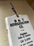 B & T Refrigeration Co Vintage Metal Thermometer