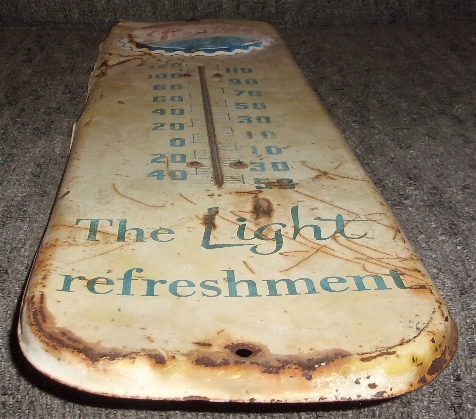 PEPSI COLA Embossed Bottle Cap Thermometer