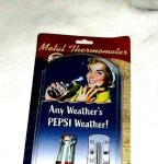 Pepsi-Cola Any Weather Metal Thermometer 17" x 5