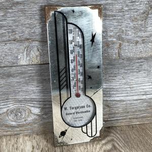 Vintage Portland General Merchandise Thermometer Mirror