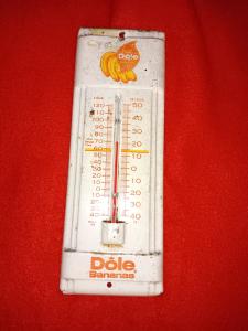 Vintage Dole Banana Advertising Thermometer Sign 7.5