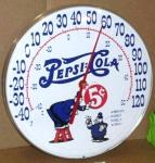 Pepsi-Cola 5c Policemen Round Thermometer Sign