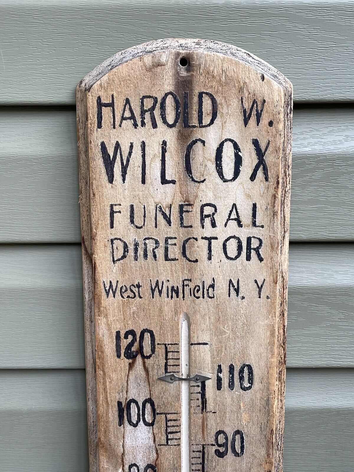 Early Advertising Thermometer for Funeral Home - NY