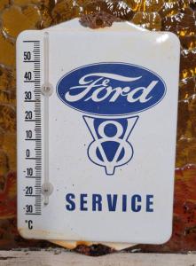 Vintage Ford Porcelain Thermometer V8 Motor Service