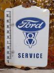 Vintage Ford Porcelain Thermometer V8 Motor Service