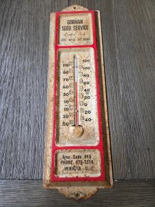 Gordman Seed Vintage Metal Advertising Thermometer