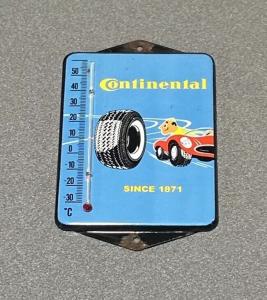 Vintage Continental Tires Porcelain Thermometer Sign
