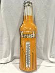 Vintage Orange Crush Soda Bottle Thermometer Sign