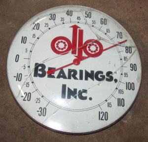Vintage Round Bearings Advertising Wall Thermometer