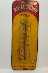 Royal Crown Cola Vintage Tin Thermometer – 1940s