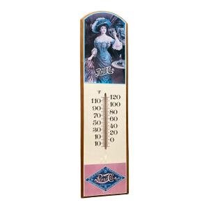 Vintage Pepsi Cola Wooden Advertising Thermometer