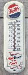 Pepsi Cola Metal Wall Thermometer Bottle Cap Sign