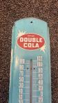 1950s Double Cola Metal Advertising Wall Thermometer
