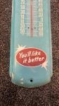 1950s Double Cola Metal Advertising Wall Thermometer