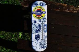 Chevrolet Parts Thermometer Tin Sign - Chevy Bowtie