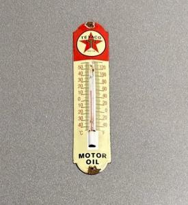 Vintage Texaco Porcelain Thermometer Sign 12”