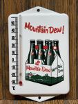 Vintage Mountain Dew Porcelain Thermometer Sign