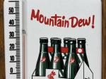 Vintage Mountain Dew Porcelain Thermometer Sign