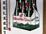 Vintage Mountain Dew Porcelain Thermometer Sign
