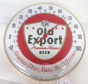 Vintage Export Beer 10" Round Thermometer