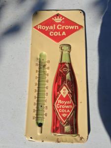 Royal Crown Cola Metal Advertising Thermometer Sign