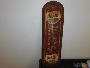 Vintage Pepsi-Cola Advertising Thermometer - 27" Tall