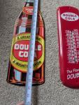 Double Cola Vintage Metal Sign Thermometer
