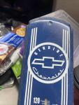 Chevrolet Vintage Blue and White Metal Thermometer