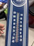 Chevrolet Vintage Blue and White Metal Thermometer