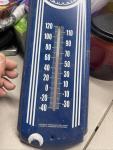 Chevrolet Vintage Blue and White Metal Thermometer