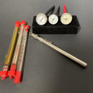 Vintage Metal Thermometer with Armor Tube Case