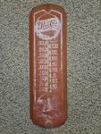 Pepsi-Cola Vintage Metal Wall Thermometer, 27"x8