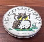 1970s Owl Wall Thermometer - Jumbo Dial, Ohio