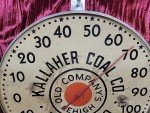 Vintage Kalleher Coal Co. Round Wall Thermometer