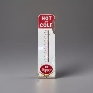 1950s Dr. Pepper Soda Thermometer Sign 27”