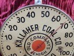 Vintage Kalleher Coal Co. Round Wall Thermometer